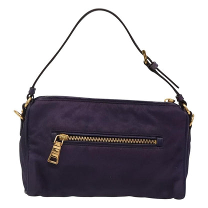 Prada PRADA Shoulder Bag Nylon Purple Gold Authentic 130933