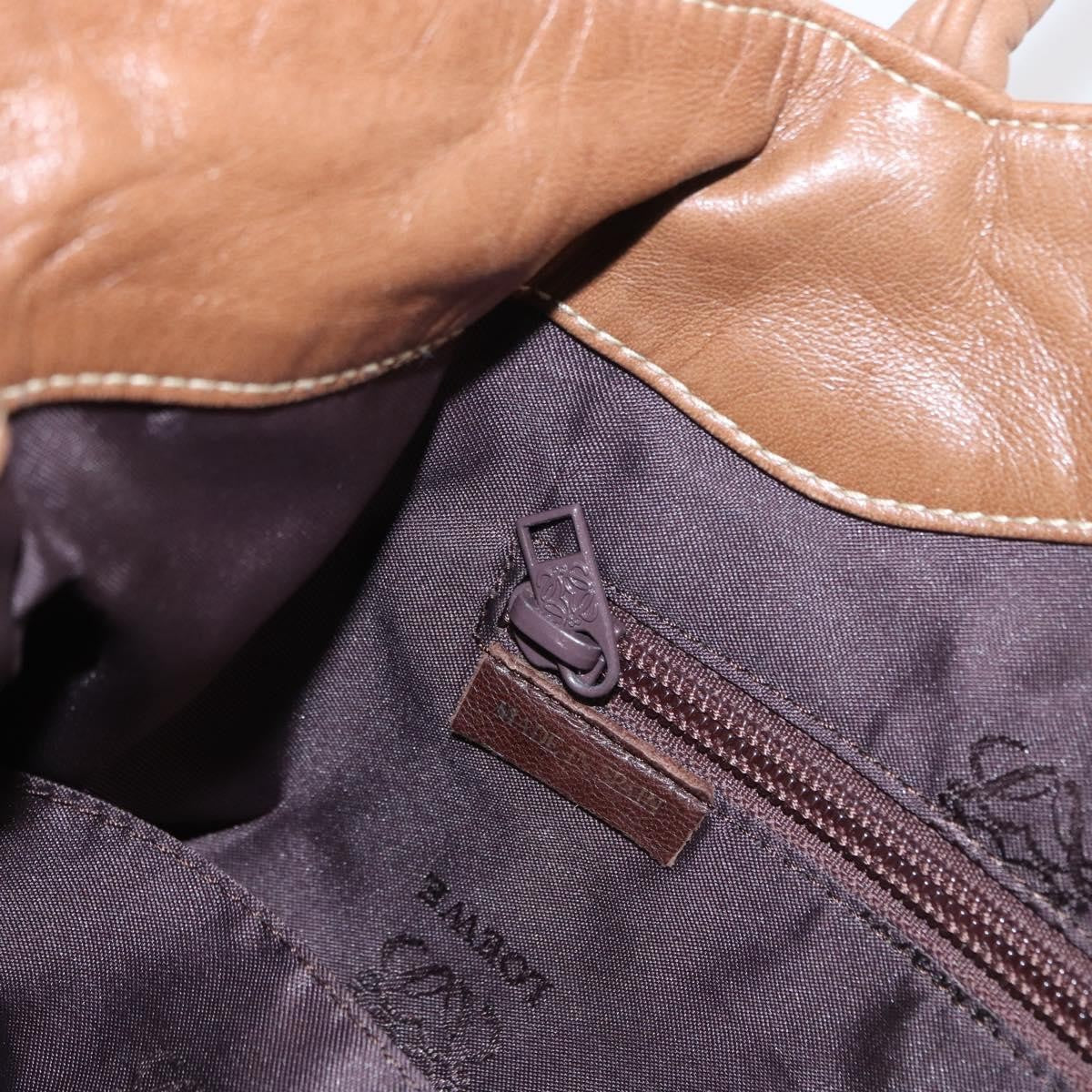 Loewe LOEWE Anagram Tote Bag Leather Brown Gold Authentic 151671