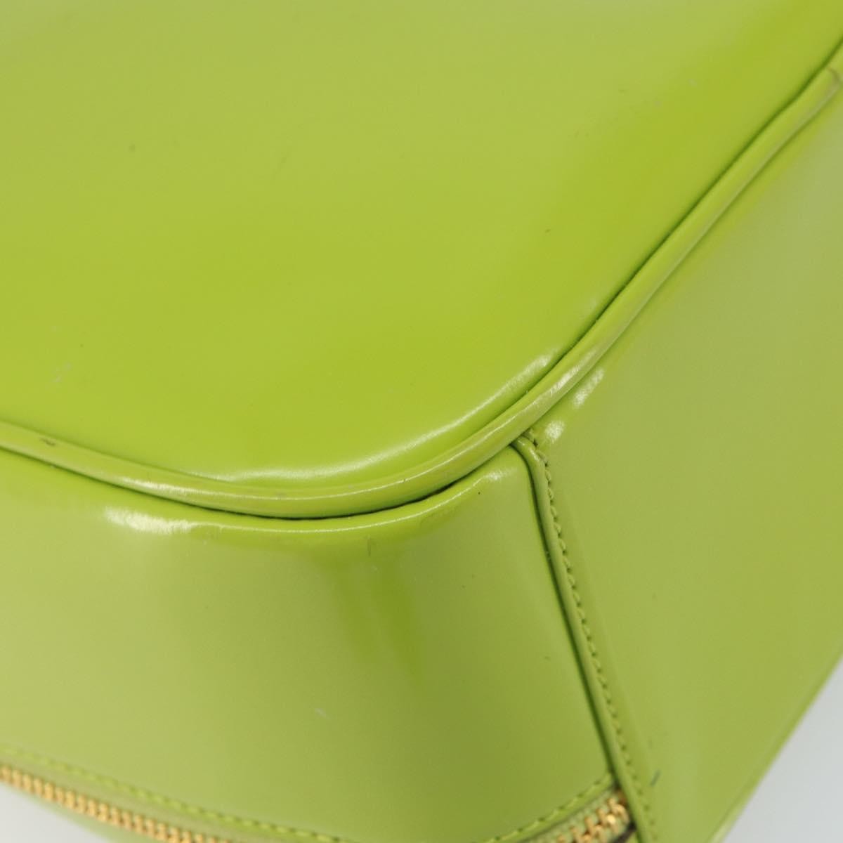 Gucci GUCCI Bamboo Hand Bag Enamel 2way Green Gold 000 2040 0323 Authentic 160576