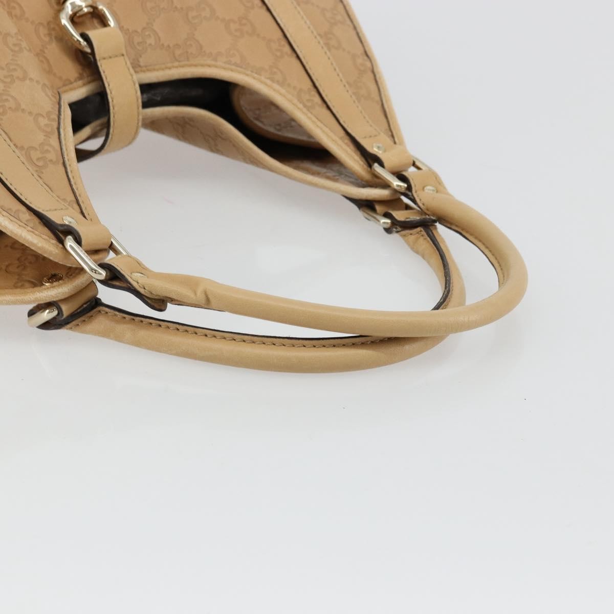 Gucci GUCCI GG Canvas Guccissima Jackie Bag Leather Gold Beige 203494 Authentic ep14099