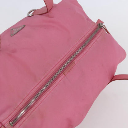 Prada PRADA Hand Bag Nylon Pink Silver Authentic 155083