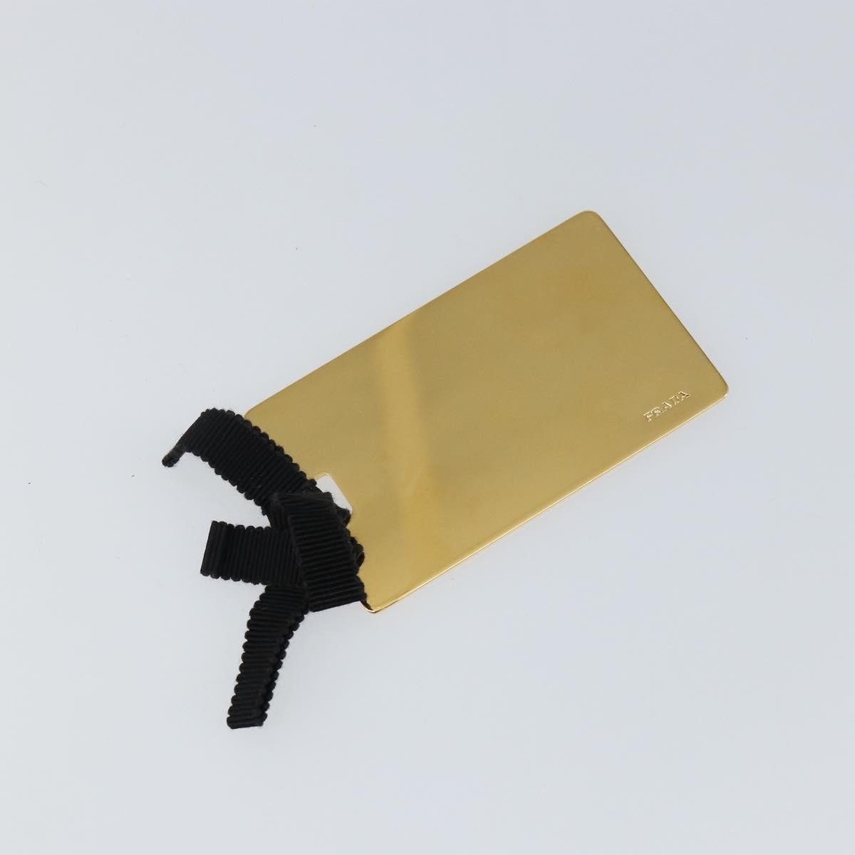 Prada PRADA Clutch Bag Satin Green Gold Authentic 145020