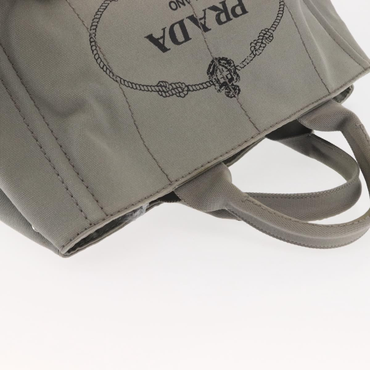 Prada PRADA Canapa MM Hand Bag Canvas Gray Silver Authentic hk3116