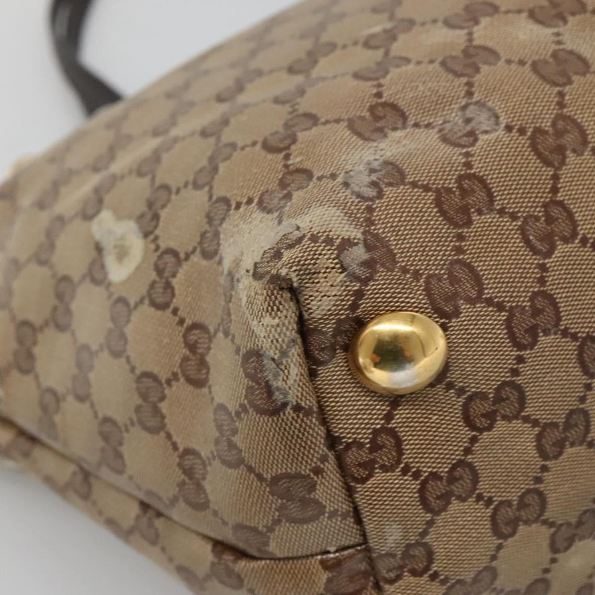Gucci GUCCI GG Crystal Tote Bag Coated Canvas Beige Gold 207291 Authentic 139548