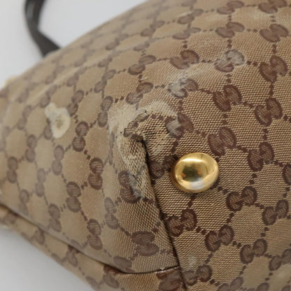 Gucci GUCCI GG Crystal Tote Bag Coated Canvas Beige Gold 207291 Authentic 139548