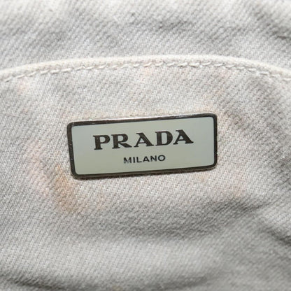 Prada PRADA Bijoux Kanapa MM Tote Bag Canvas 2way Gray Authentic 140797