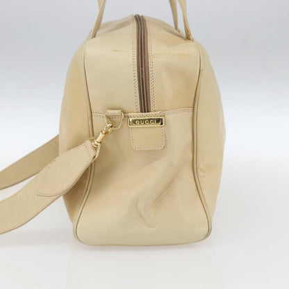 Gucci GUCCI Bamboo Hand Bag Leather 2way Beige Gold Authentic bs31889