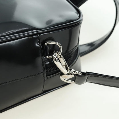Gucci GUCCI Hand Bag Patent leather 2way Black Silver Authentic 176640