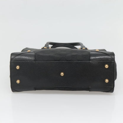 Gucci GUCCI GG Canvas Hand Bag Black Gold 120895 Authentic 130978
