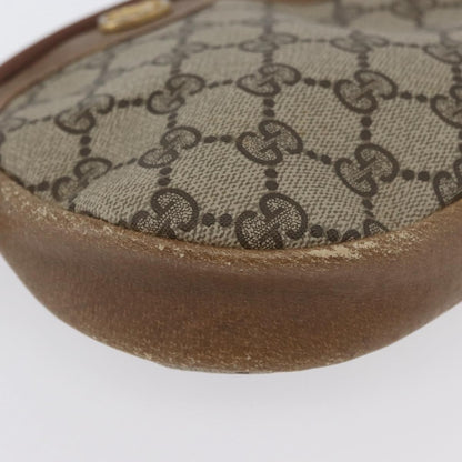Gucci GUCCI GG Supreme Shoulder Bag PVC Beige Gold Authentic SW2190