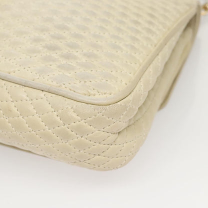 BALLY BALLY Chain Shoulder Bag Leather White Gold Authentic 124788