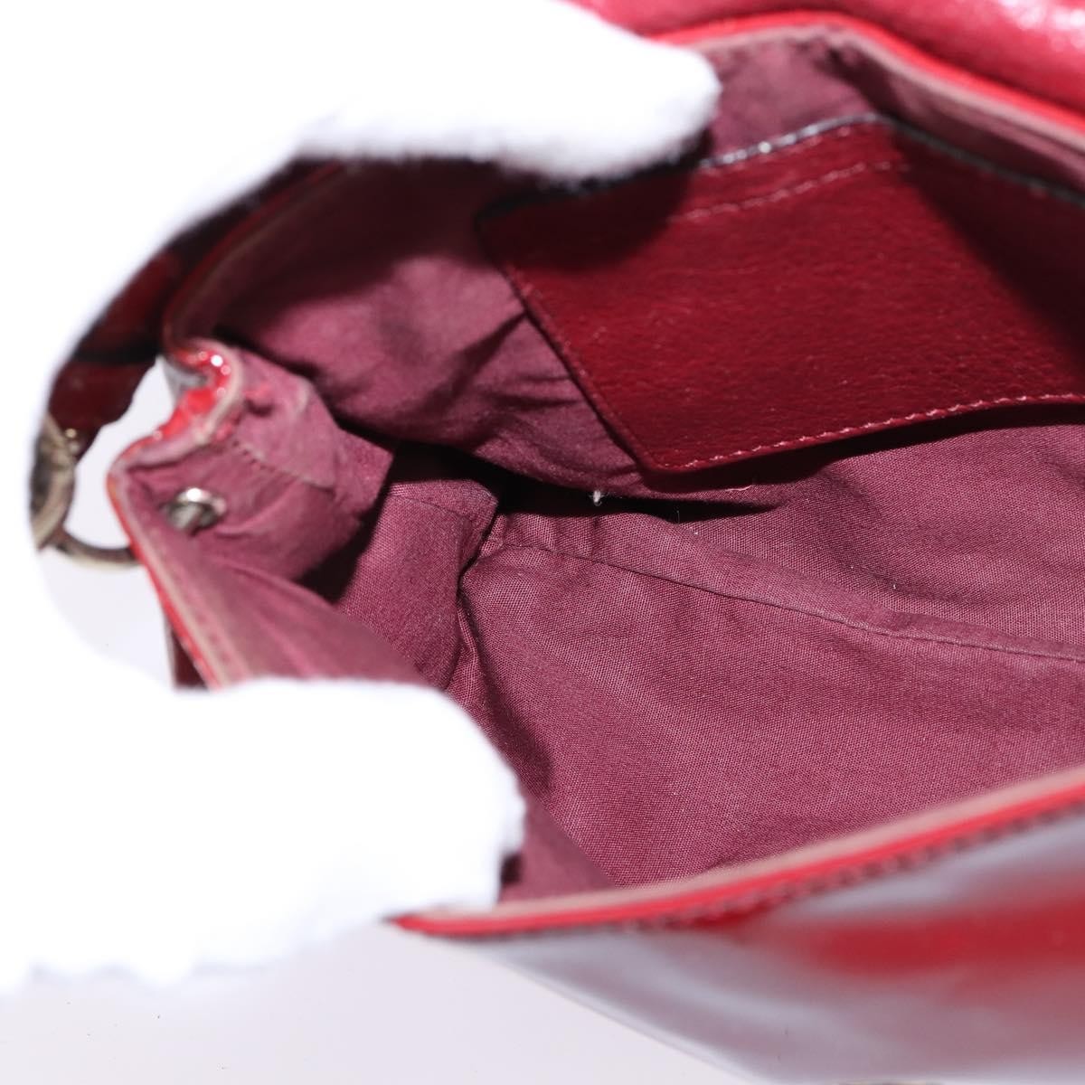 Chloé Chloé Chloe 2way Pouch Enamel Red Gold Authentic bs29581 Bag