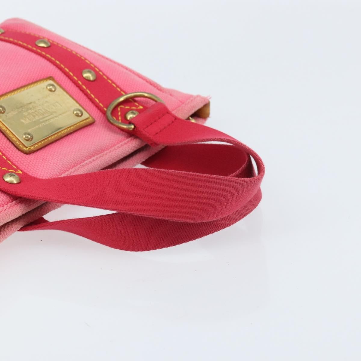 Louis Vuitton LOUIS VUITTON Antigua Cabas PM Hand Bag Rouge Pink M40088 LV Authentic ka2366