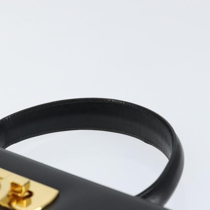 Salvatore Ferragamo Salvatore Ferragamo Gancini Hand Bag Leather Black Gold Authentic 149087