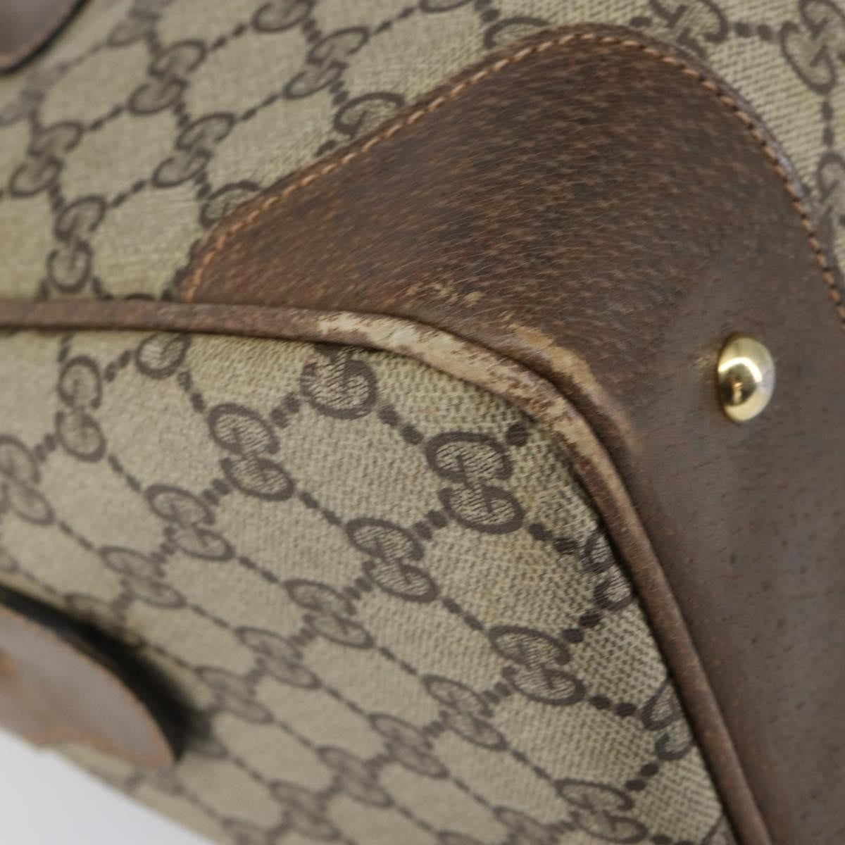 Gucci GUCCI GG Supreme Boston Bag PVC Beige Gold Authentic 156838