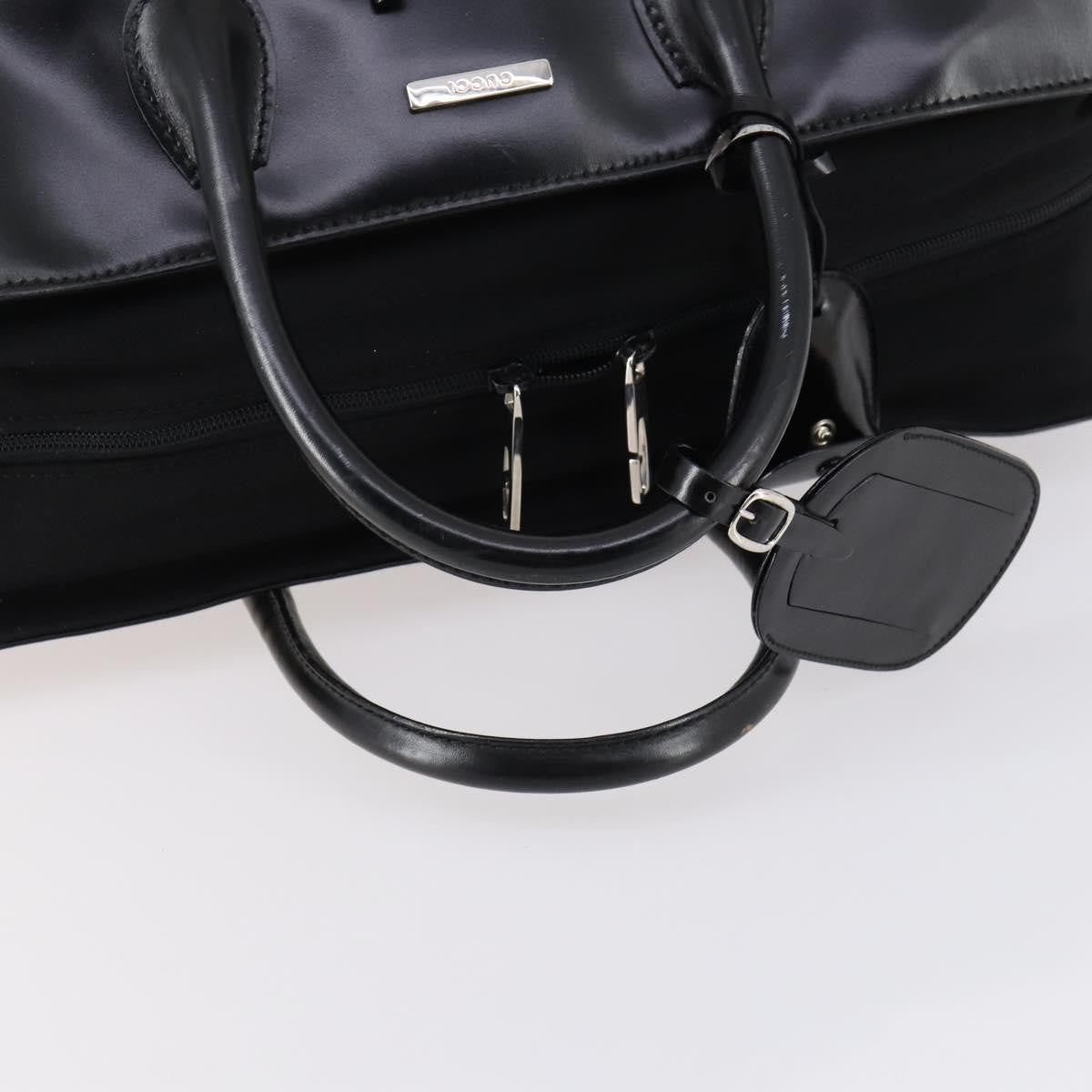 Gucci GUCCI Boston Bag Nylon Leather Black Silver 012 1553 0269 Authentic ti3430