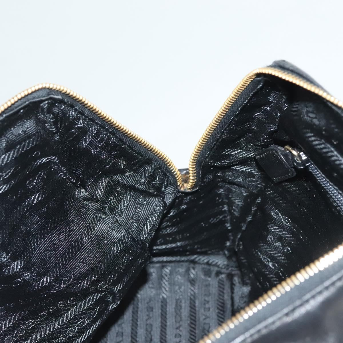 Prada PRADA Chain Shoulder Bag Leather Black Gold Authentic yk18939