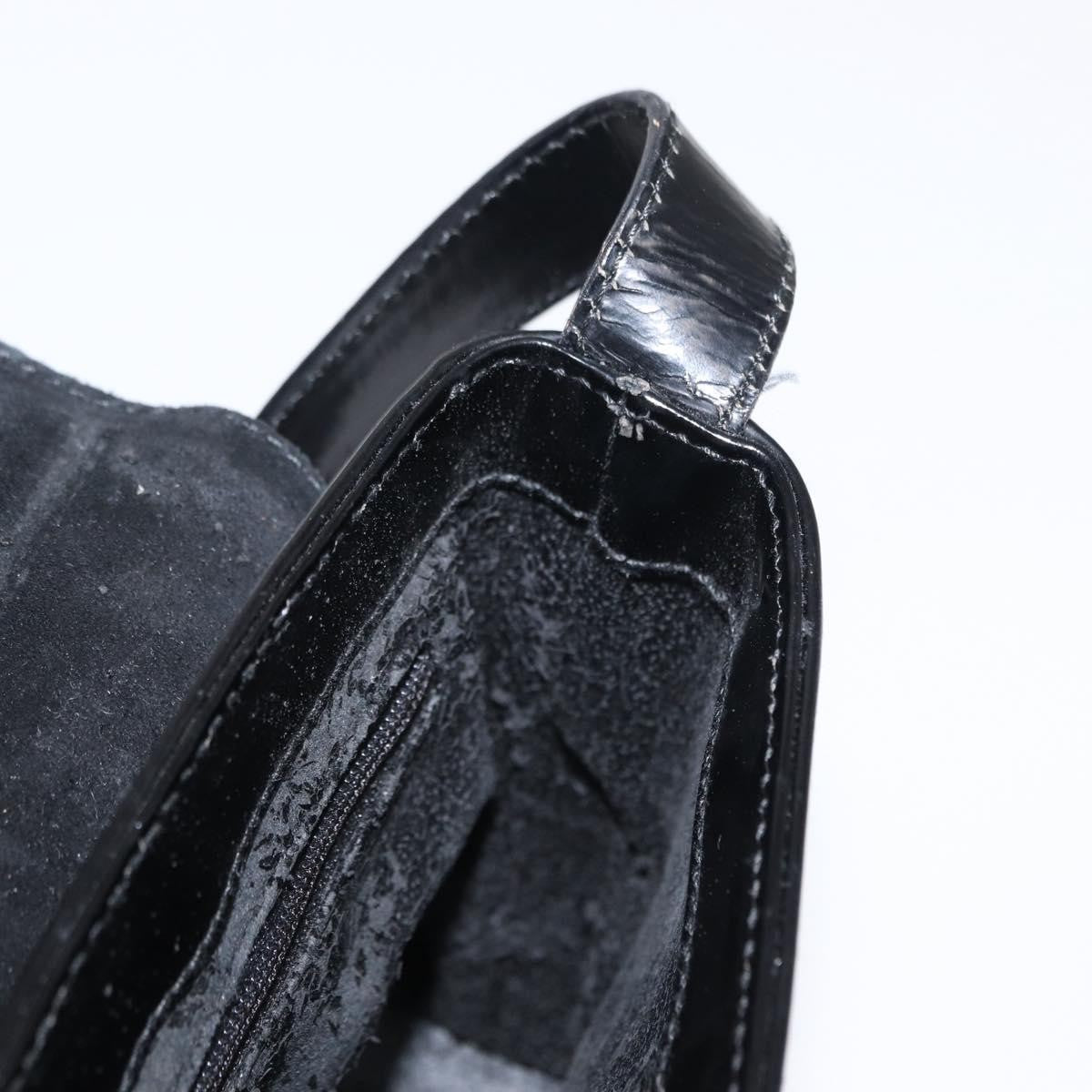 Gucci GUCCI Shoulder Bag Patent leather Black Gold 007 3444 0282 Authentic ti3515