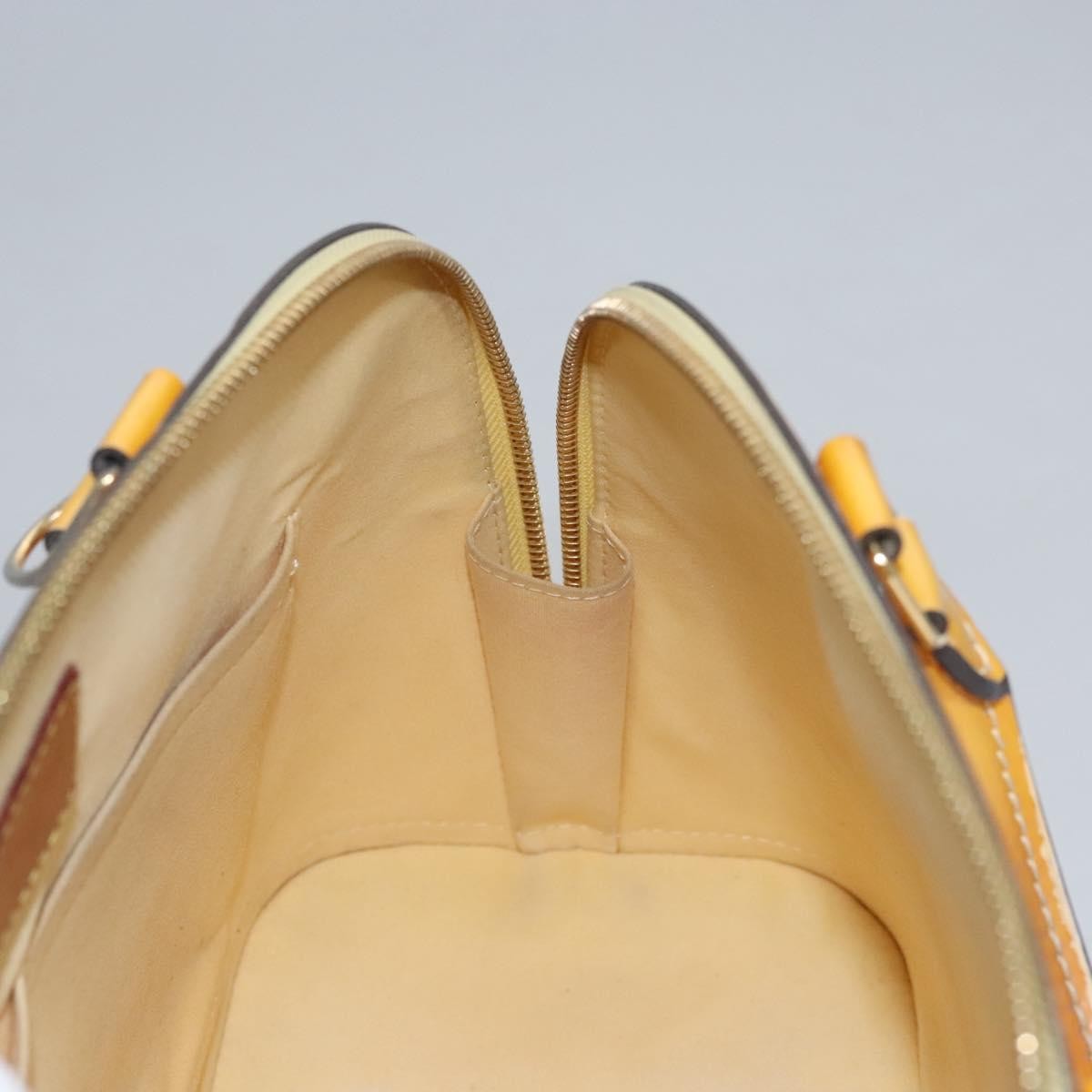 Louis Vuitton LOUIS VUITTON Monogram Vernis Alma PM Hand Bag Citrin M90101 LV Authentic EC497