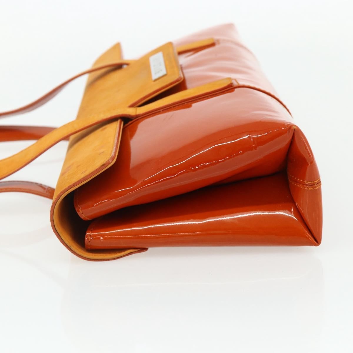 Bvlgari BVLGARI Shoulder Bag Patent leather Orange Silver Authentic BA12153A