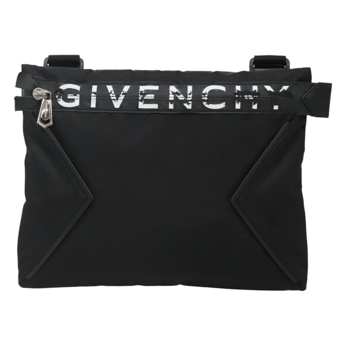 Givenchy GIVENCHY Shoulder Bag Nylon Black Silver Authentic bs23553