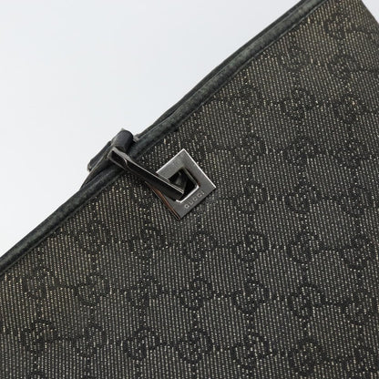 Gucci GUCCI GG Canvas Tote Bag Black Silver 36173 1705 Authentic 154445