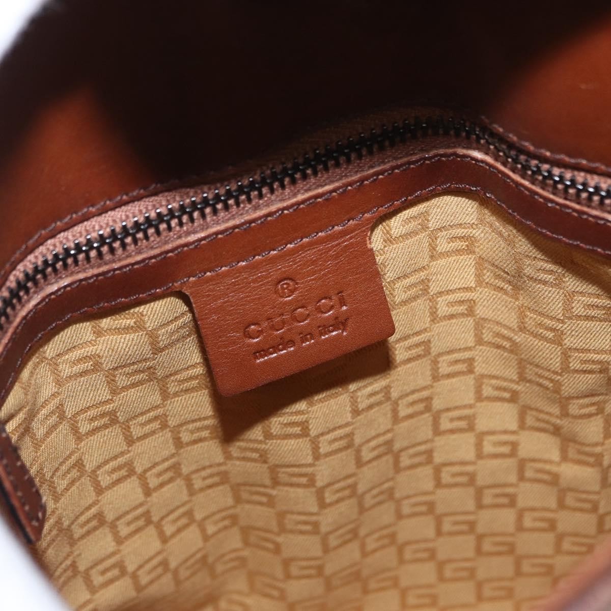 Gucci GUCCI Shoulder Bag Leather Brown 105374 Authentic 156795