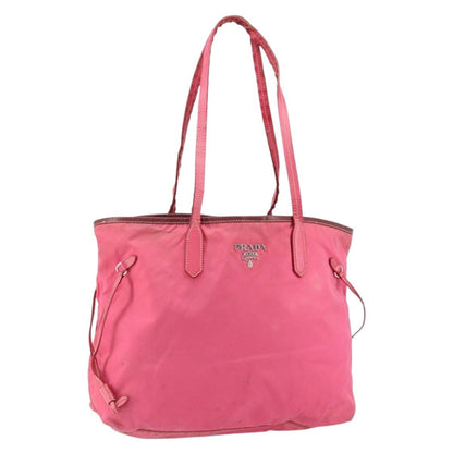 Prada PRADA Tote Bag Nylon Pink Silver Authentic 151499