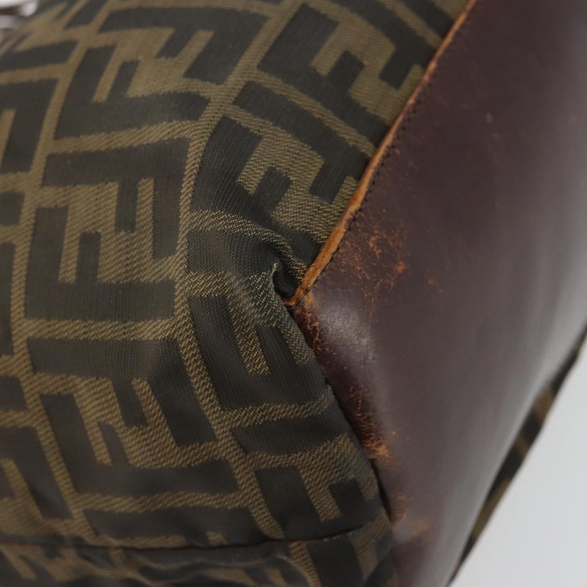 Fendi FENDI Zucca Canvas Tote Bag Brown Black Authentic 175192