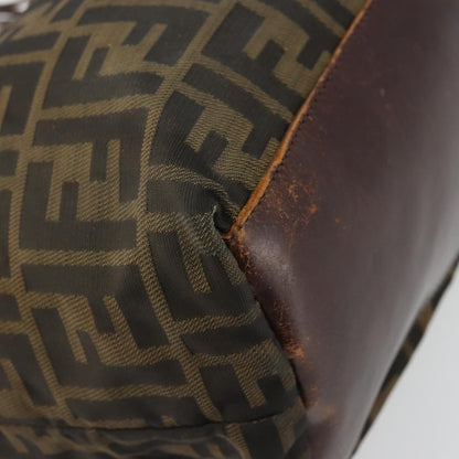 Fendi FENDI Zucca Canvas Tote Bag Brown Black Authentic 175192