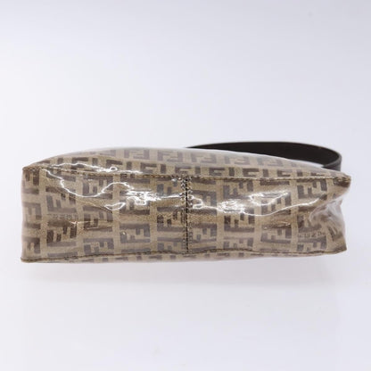 Fendi FENDI Zucchino Canvas Shoulder Bag Coated Canvas Beige Gold Authentic 136436