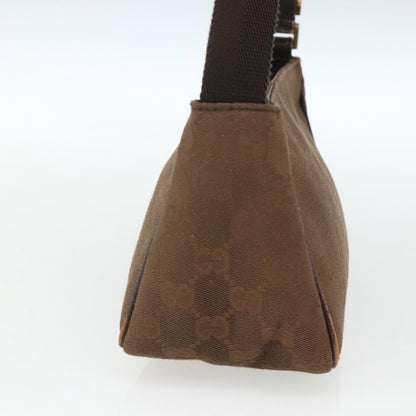 Gucci GUCCI GG Canvas Shoulder Bag Brown Gold 106644 Authentic 164050
