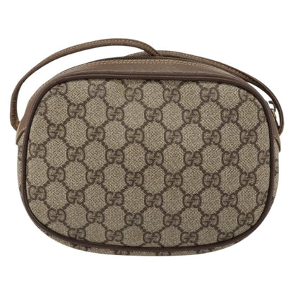 Gucci GUCCI GG Supreme Web Sherry Line Bag PVC Beige Gold 007 58 6112 4023 Authentic 150125