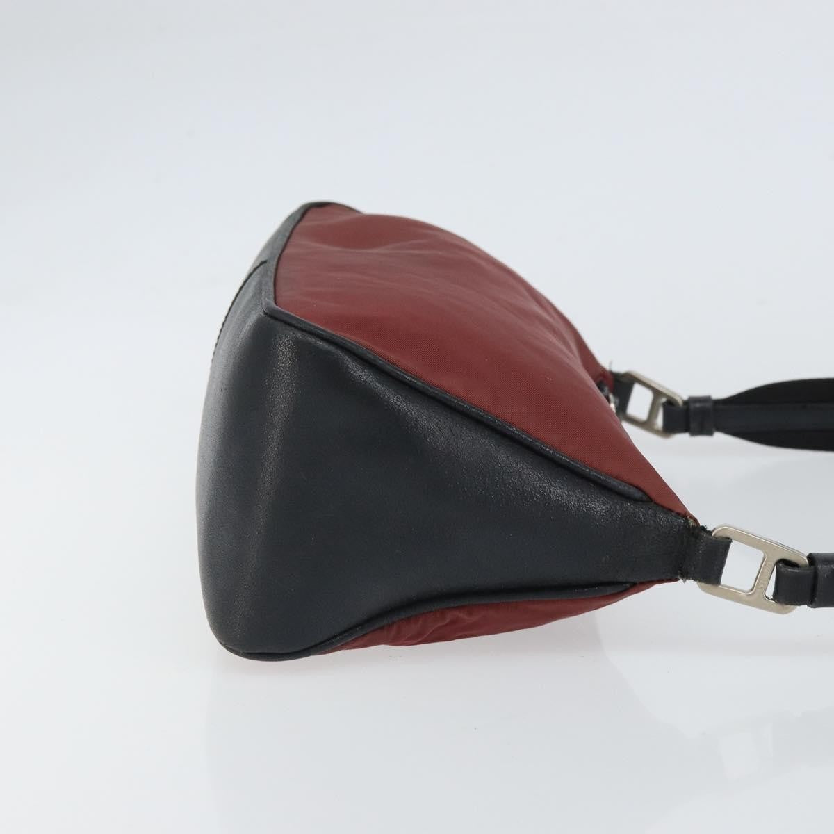 Prada PRADA Shoulder Bag Nylon Red Silver Authentic ep12904