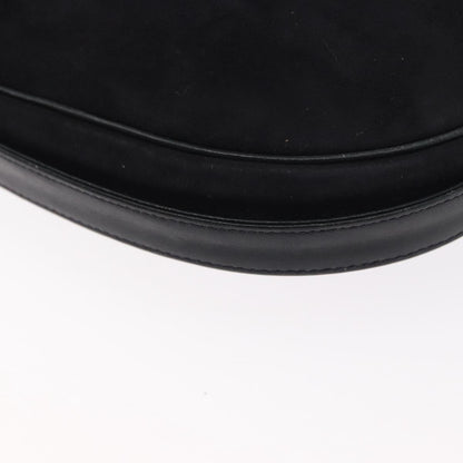 Dior Christian Dior Shoulder Bag Suede Black Gold Authentic 157242