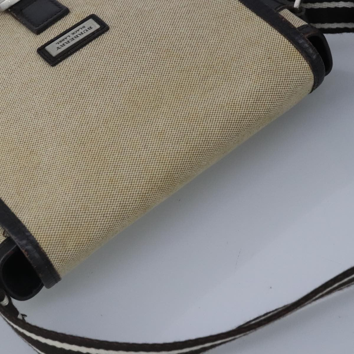Burberry BURBERRY Shoulder Bag Canvas Beige Authentic ti2263