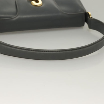 Gucci GUCCI Hand Bag Leather Gray Silver Authentic mr1461