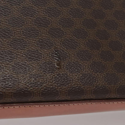 Celine CELINE Macadam Canvas Hand Bag PVC Leather 2way Brown Authentic 111670