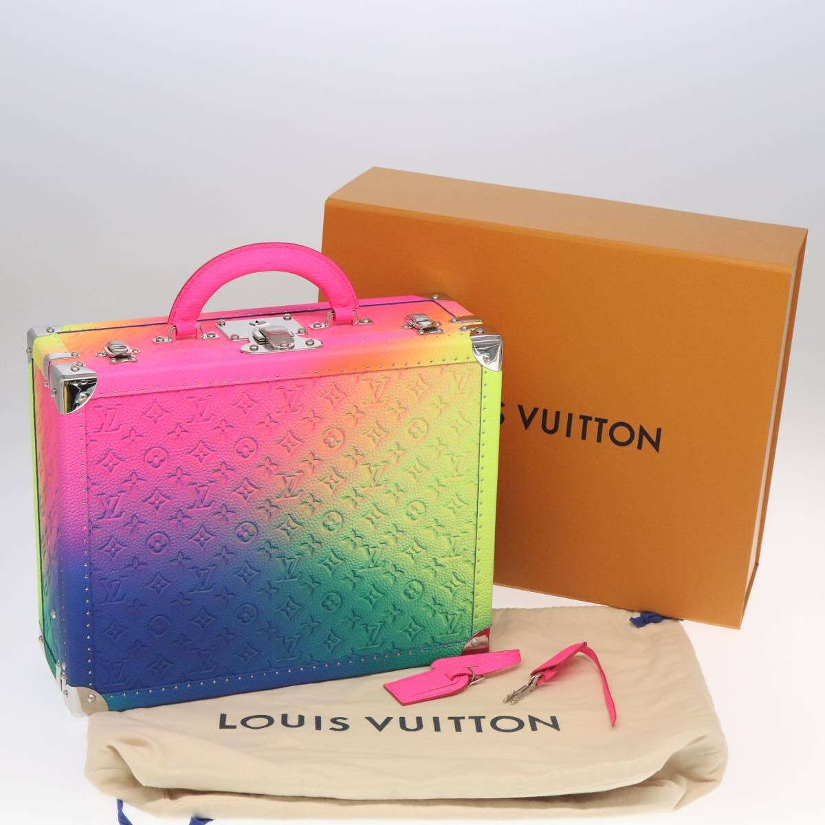 Louis Vuitton LOUIS VUITTON Taurillon Illusion Cotoville 40 Trunk Multicolor LV Authentic yk15763S Bag