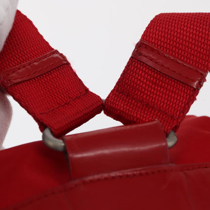 Prada PRADA Backpack Nylon Red Silver Authentic 164789 Bag