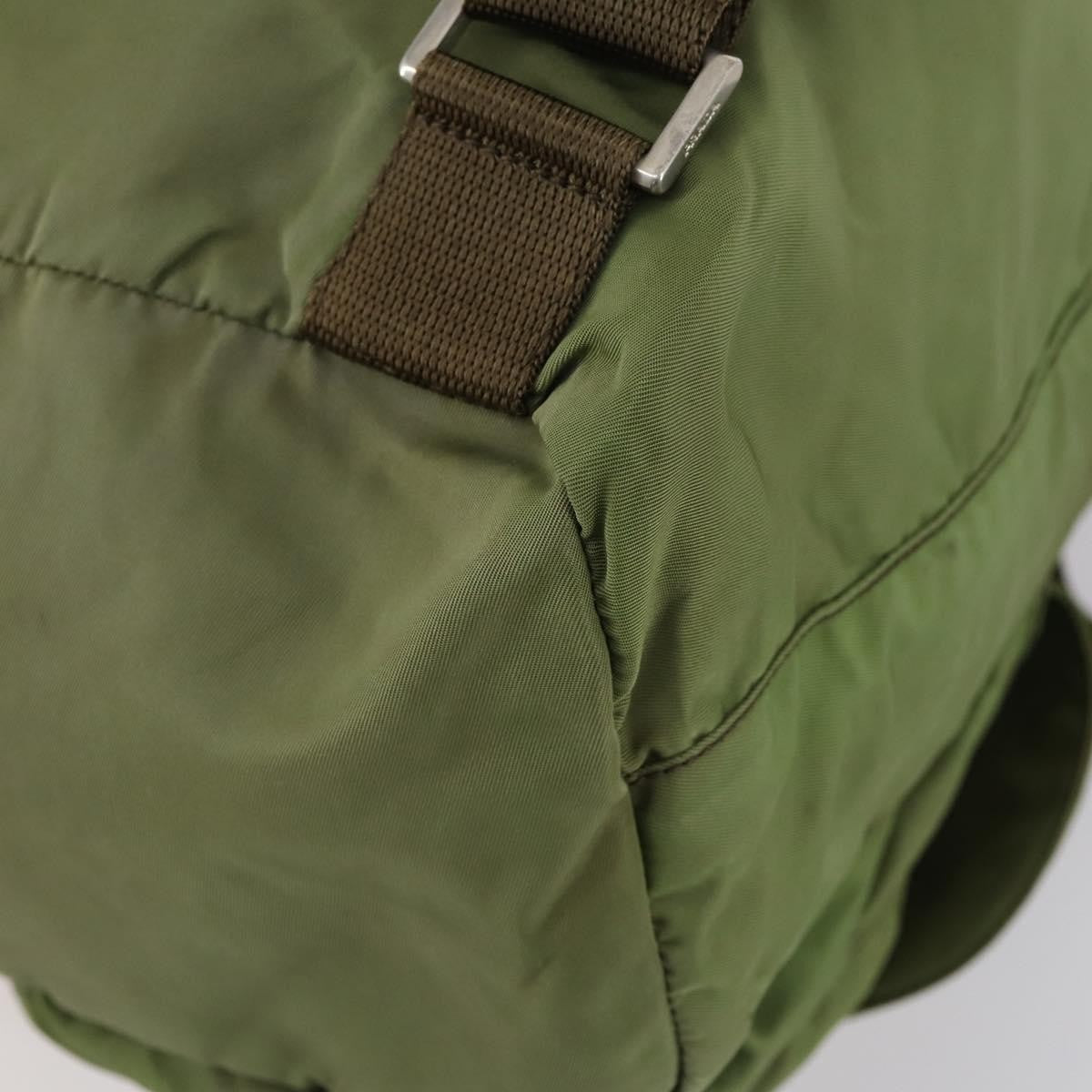 Prada PRADA Backpack Nylon Khaki Silver Authentic 148291 Bag