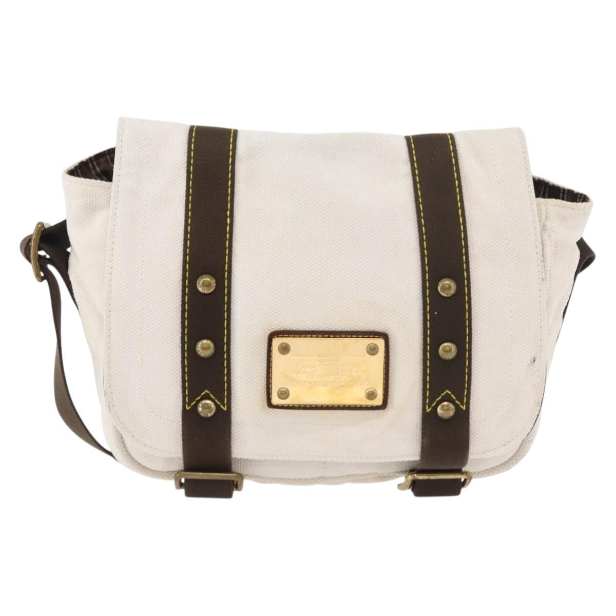 Louis Vuitton LOUIS VUITTON Antigua Buzzus PM Shoulder Bag Beige Brown M40042 LV Authentic bs24988