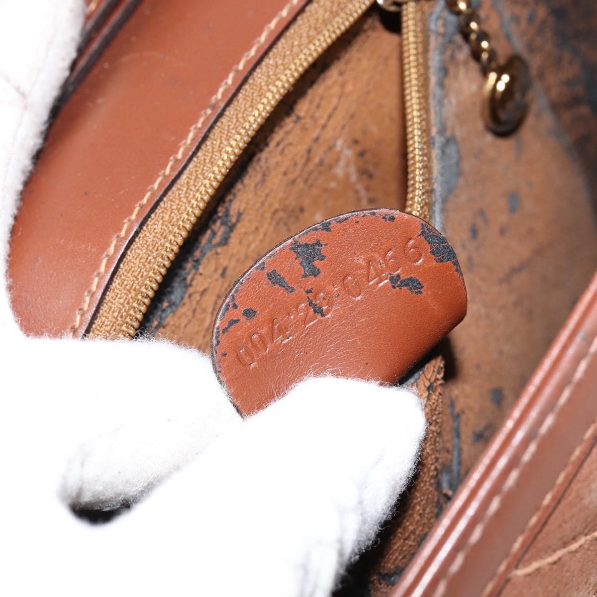 Gucci GUCCI Shoulder Bag Suede Leather Brown Gold Authentic 146416