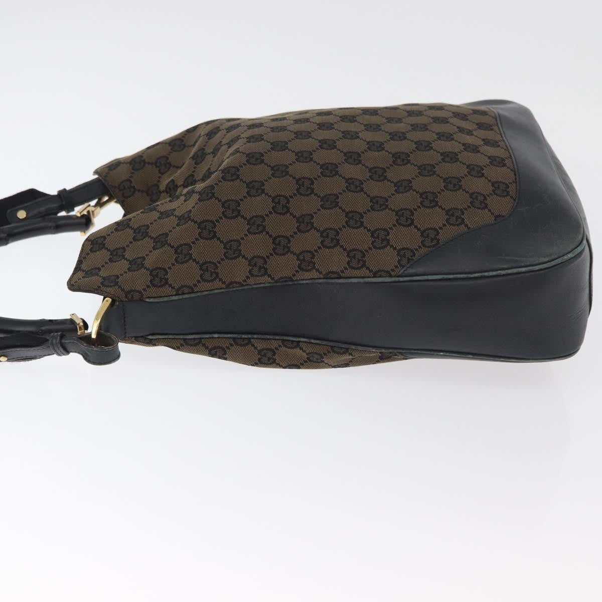 Gucci GUCCI GG Canvas Bamboo Shoulder Bag 2way Navy Gold 001 4058 Authentic 178808