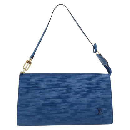 Louis Vuitton LOUIS VUITTON Epi Pochette Accessoires Pouch Blue M52985 LV Authentic BA11656 Bag