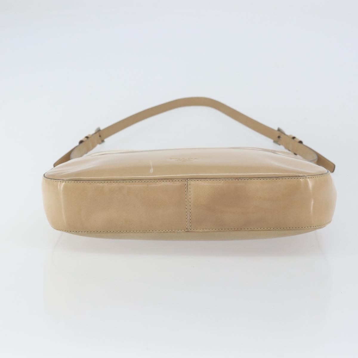 Prada PRADA Shoulder Bag Patent leather Beige Authentic ti3531