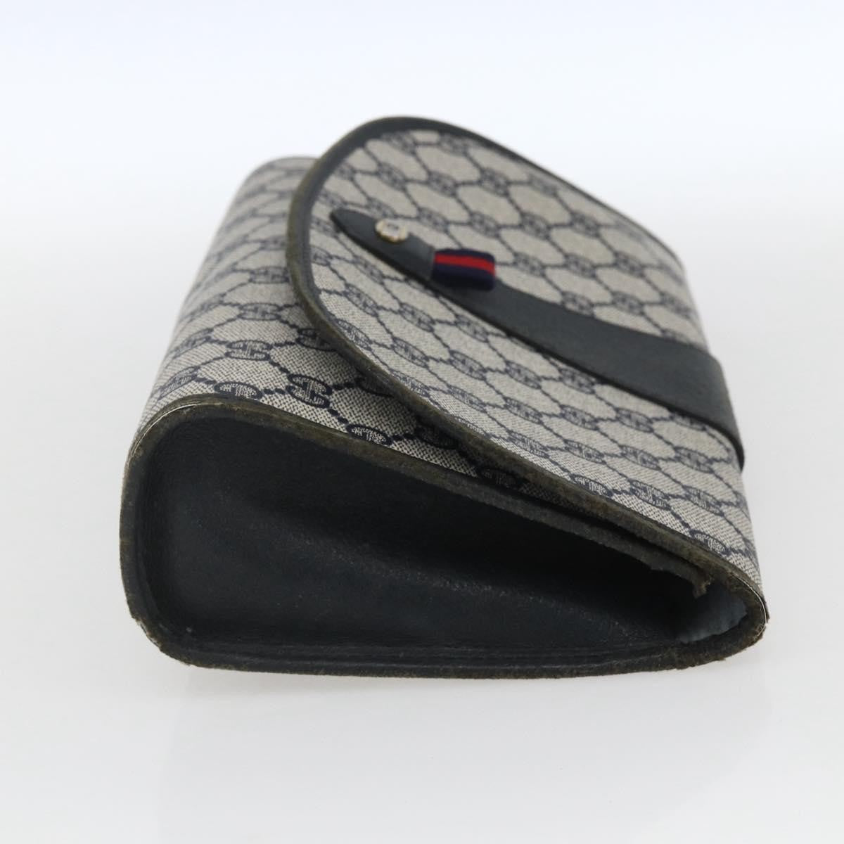 Gucci GUCCI GG Supreme Sherry Line Clutch Bag PVC Navy Gold 89 01 030 Authentic 167905