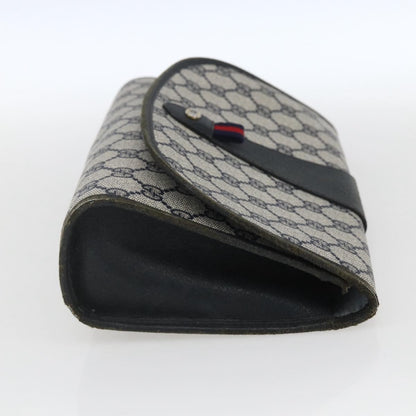 Gucci GUCCI GG Supreme Sherry Line Clutch Bag PVC Navy Gold 89 01 030 Authentic 167905