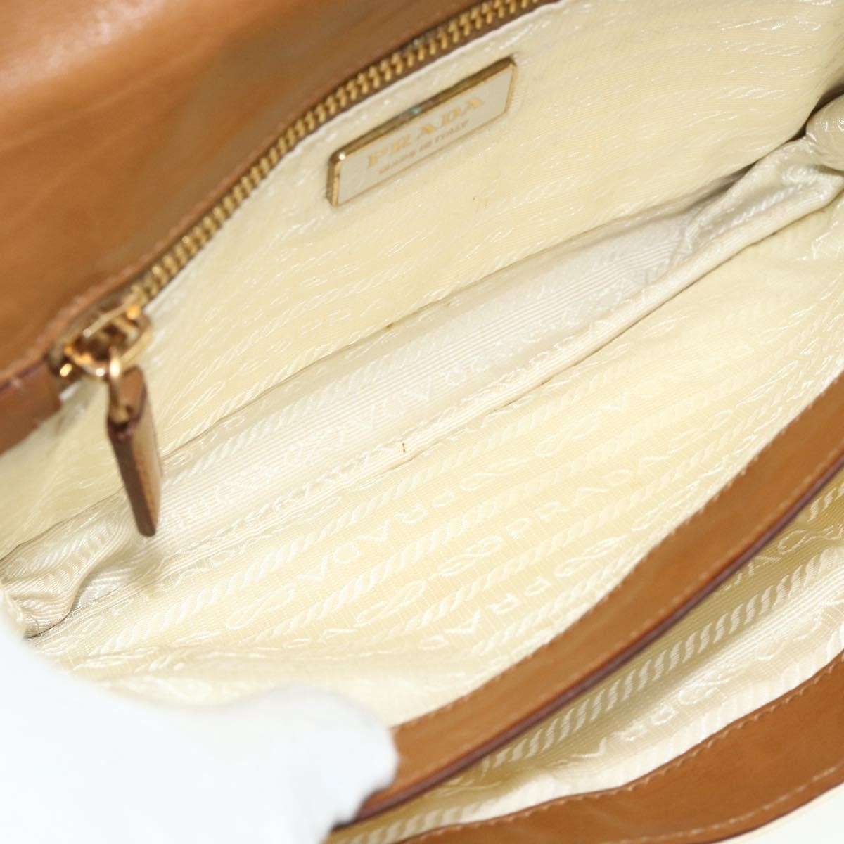 Prada PRADA Shoulder Bag Nylon Ivory Gold Authentic BA12301