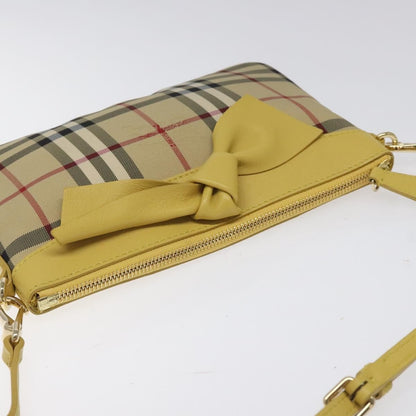 Burberry BURBERRY Nova Check Shoulder Bag Canvas Beige Gold Authentic 114865